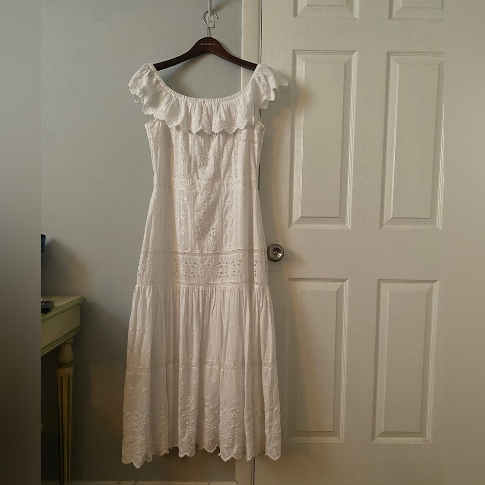 NWT Ralph Lauren White Off the Shoulder Cotton Dress